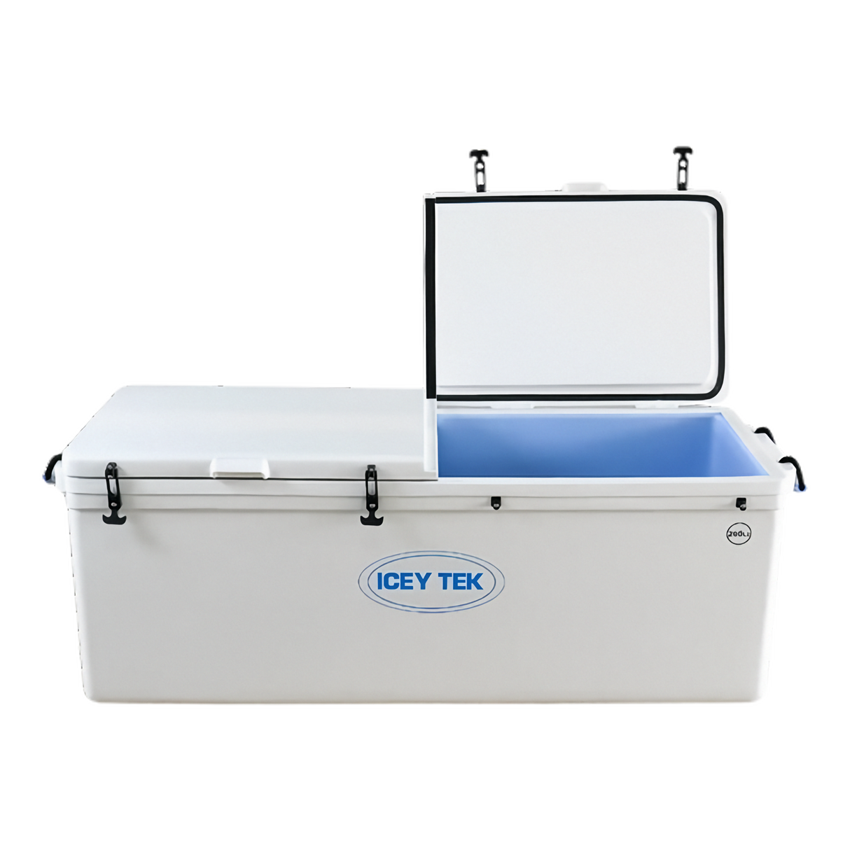 ICEY TEK 260L Hard Cooler — lid open showing internal capacity