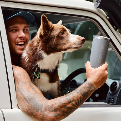 ICEY TEK Coffee Tumbler — in vehicle, lifestyle