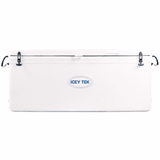 A white Icey Tek cooler with a blue logo on the front, shown against a plain white background.