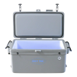 ICEY TEK 56L Hard Cooler — grey - lid open showing internal capacity